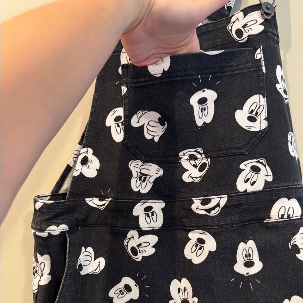 Women’s Black and White Mickey Print Overall Dress - Picture 6 of 6